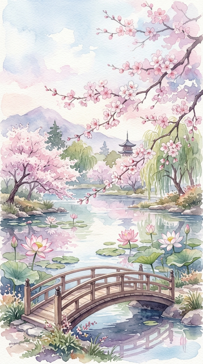 Watercolor Memories: Peaceful Lake